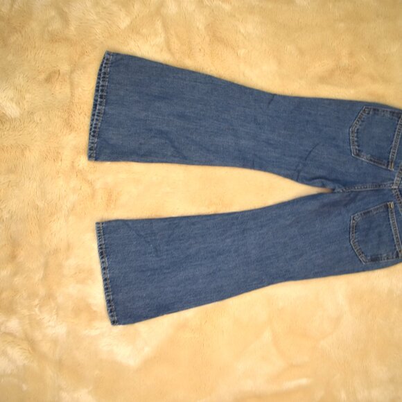 Old Navy Baggy Flare Girls Jeans Size 8 Western Embroidered Denim Wide Leg Loose - Picture 10 of 10